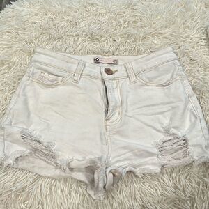 white jeans shorts